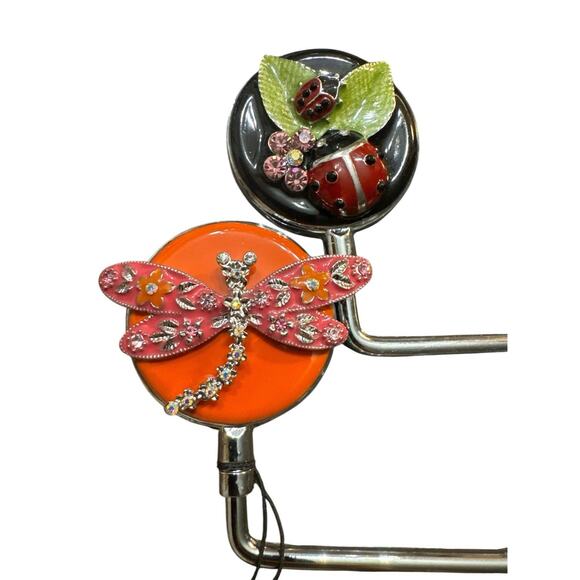SPRING STREET PURSE HOOKS SET OF 2 DRAGONFLY & LADYBUG HANDBAG HANGERS - Picture 2 of 4